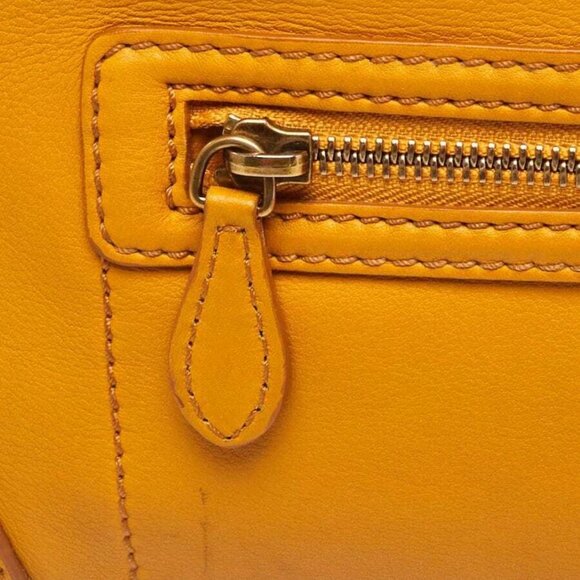 Celine Yellow Calfskin Leather Mini Luggage Tote Bag - Picture 7 of 12